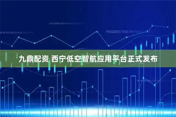 九鼎配资 西宁低空智航应用平台正式发布